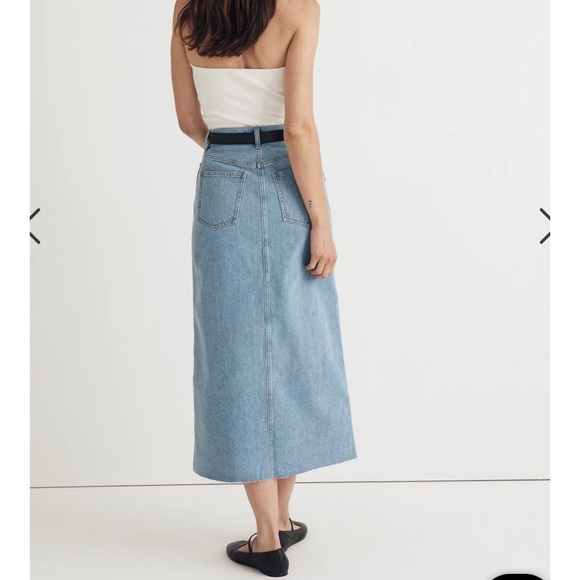 Denim Maxi Skirt in Merrimon Wash - Picture 3 of 8